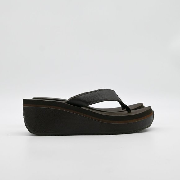 VOLATILE Women's Turks Platform Wedge Thong Sandal Brown